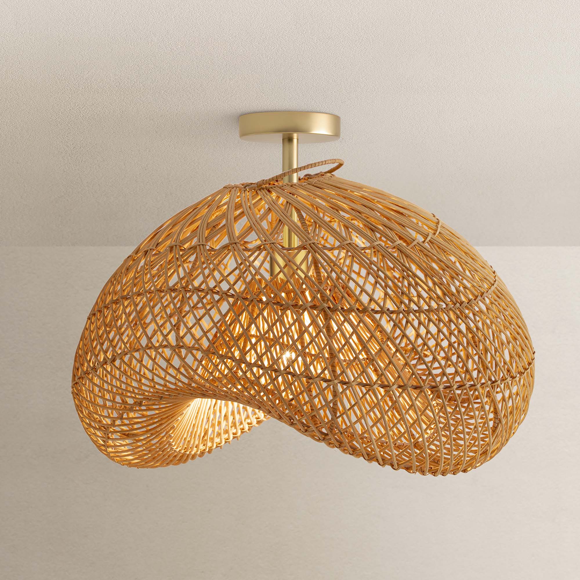 Sepherina Rattan Flush Mount Light