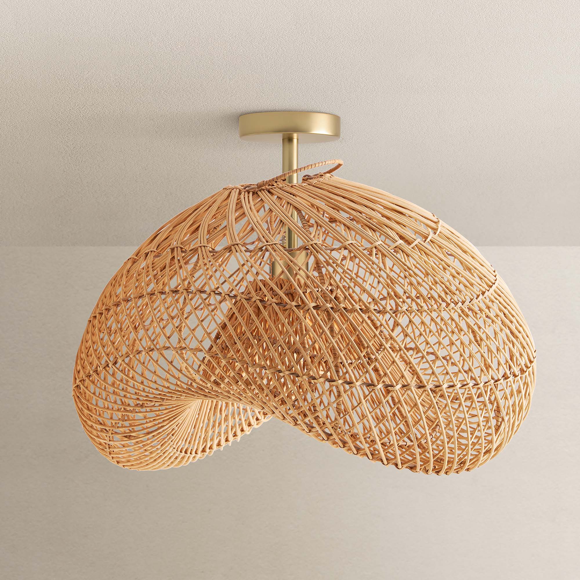 Sepherina Rattan Flush Mount Light