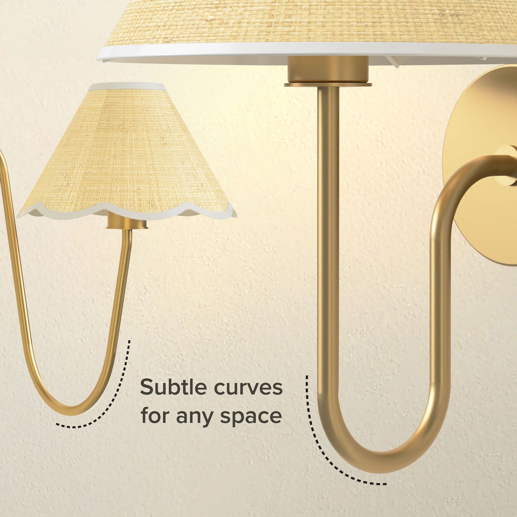 subtle curves for any space decorative wall lights with gold fixtures and scalloped lampshades