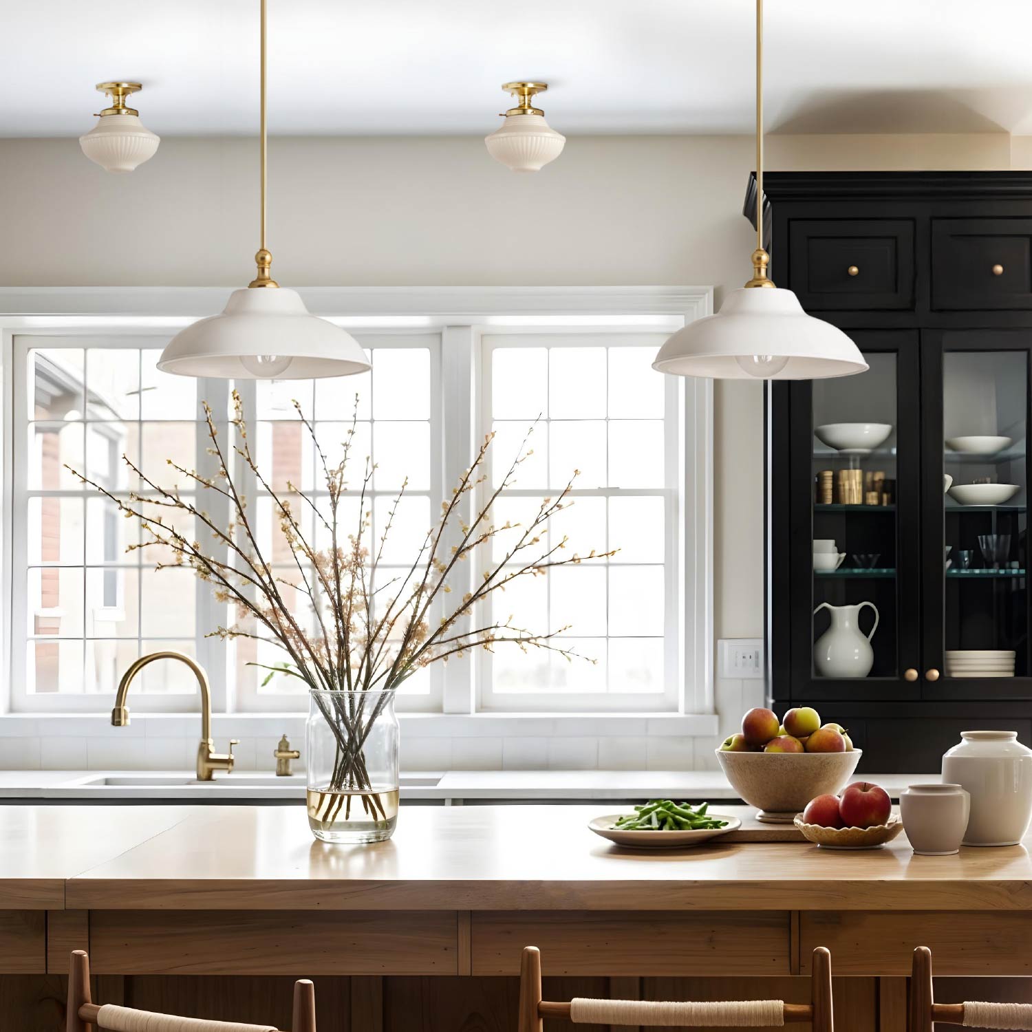 two tresor white pendant light kitchen