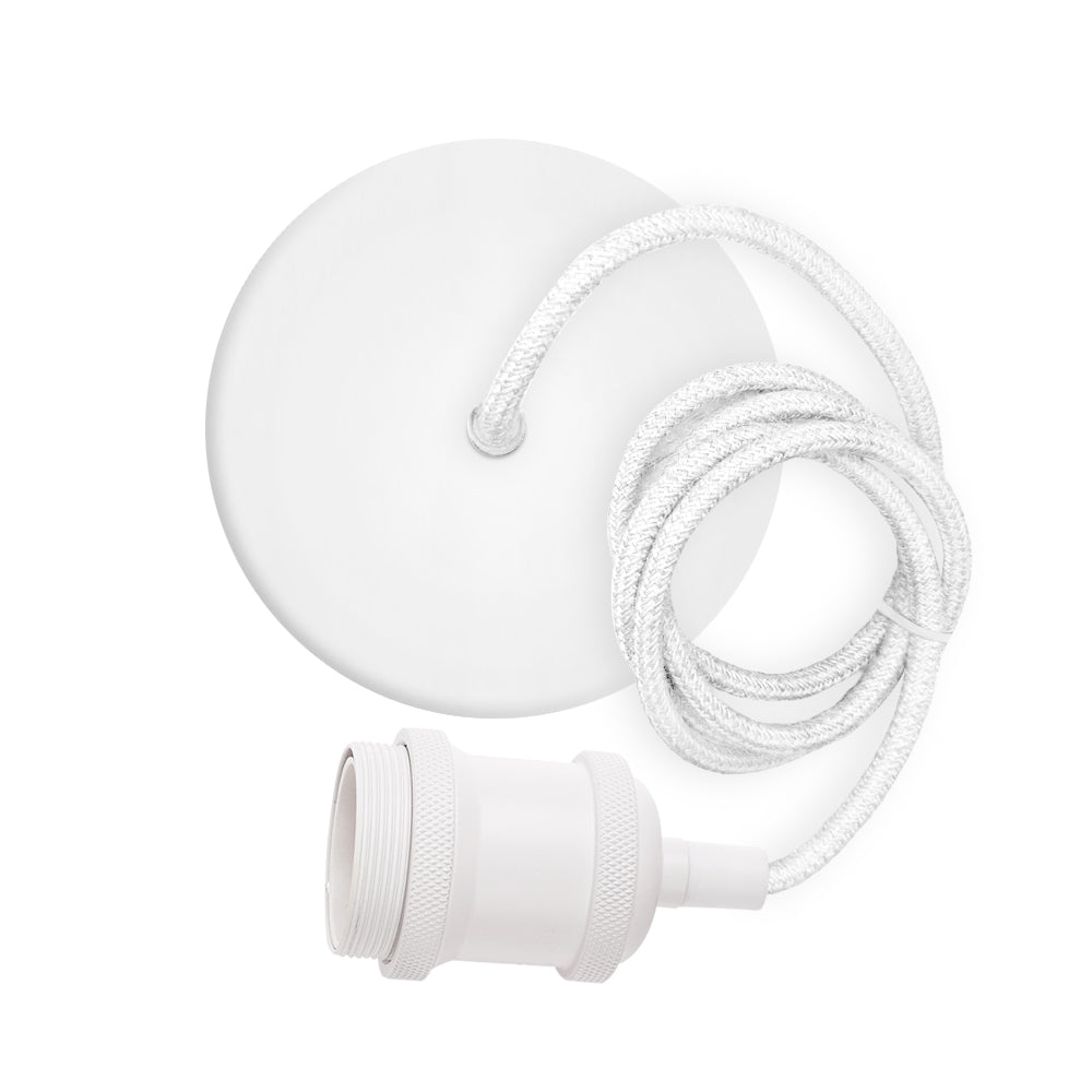 White Hardwire Hanging Pendant Light Kit