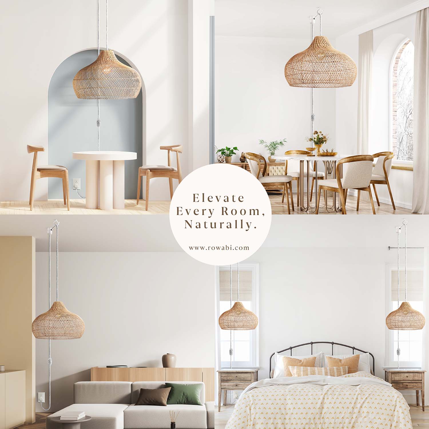 White Plug-In Hanging Pendant Light Kit