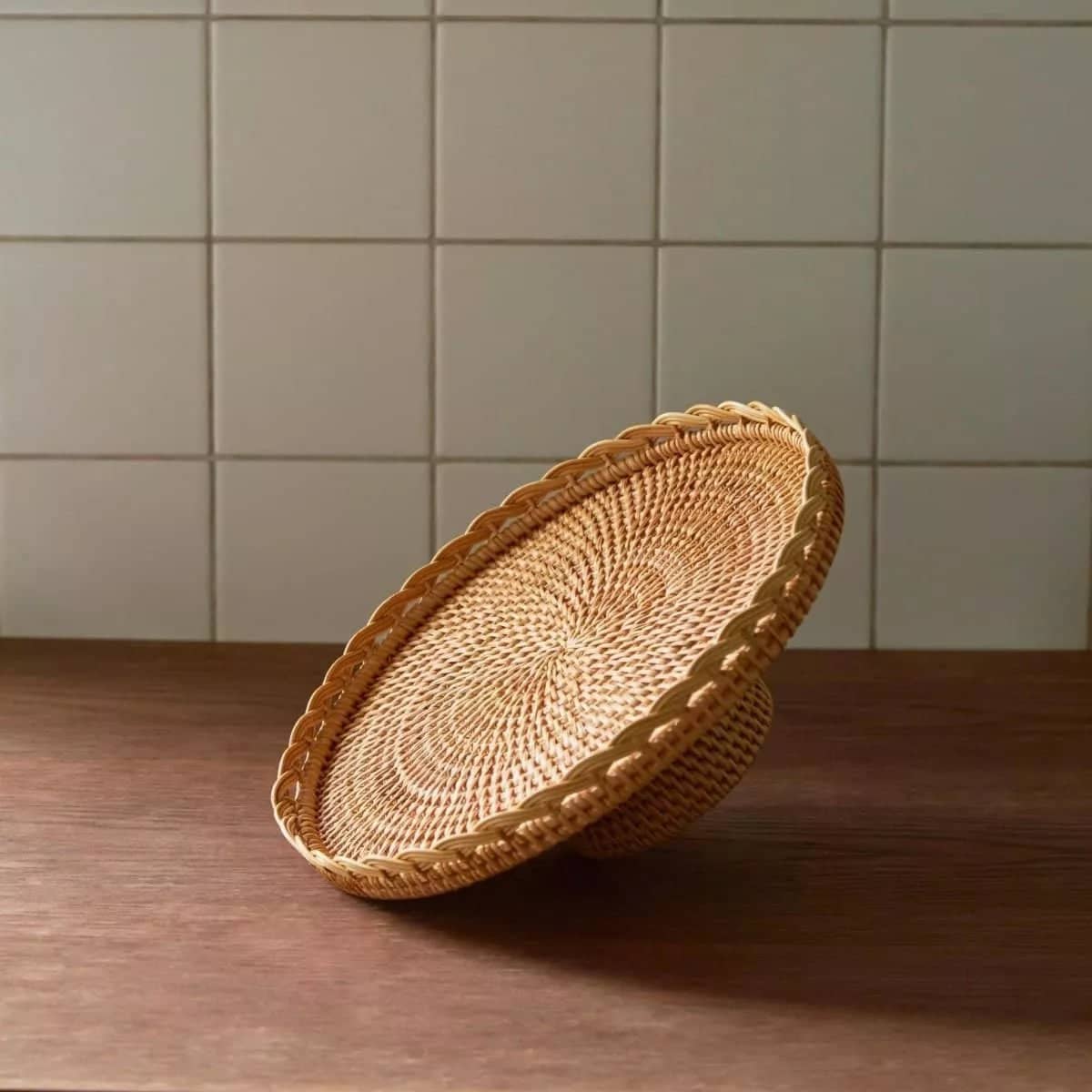 Etta Rattan Tray Large - Rowabi